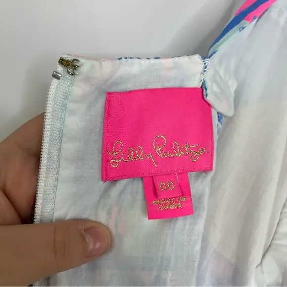 Lily Pulitzer Cyndi Whisper Blue Yeah Buoy mini dress size 00 - Picture 12 of 16